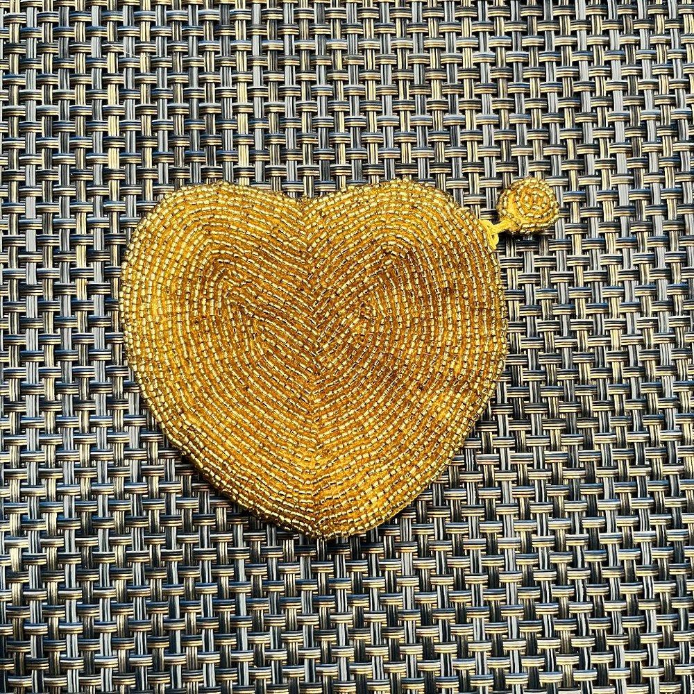 Gold Beaded Change Purse